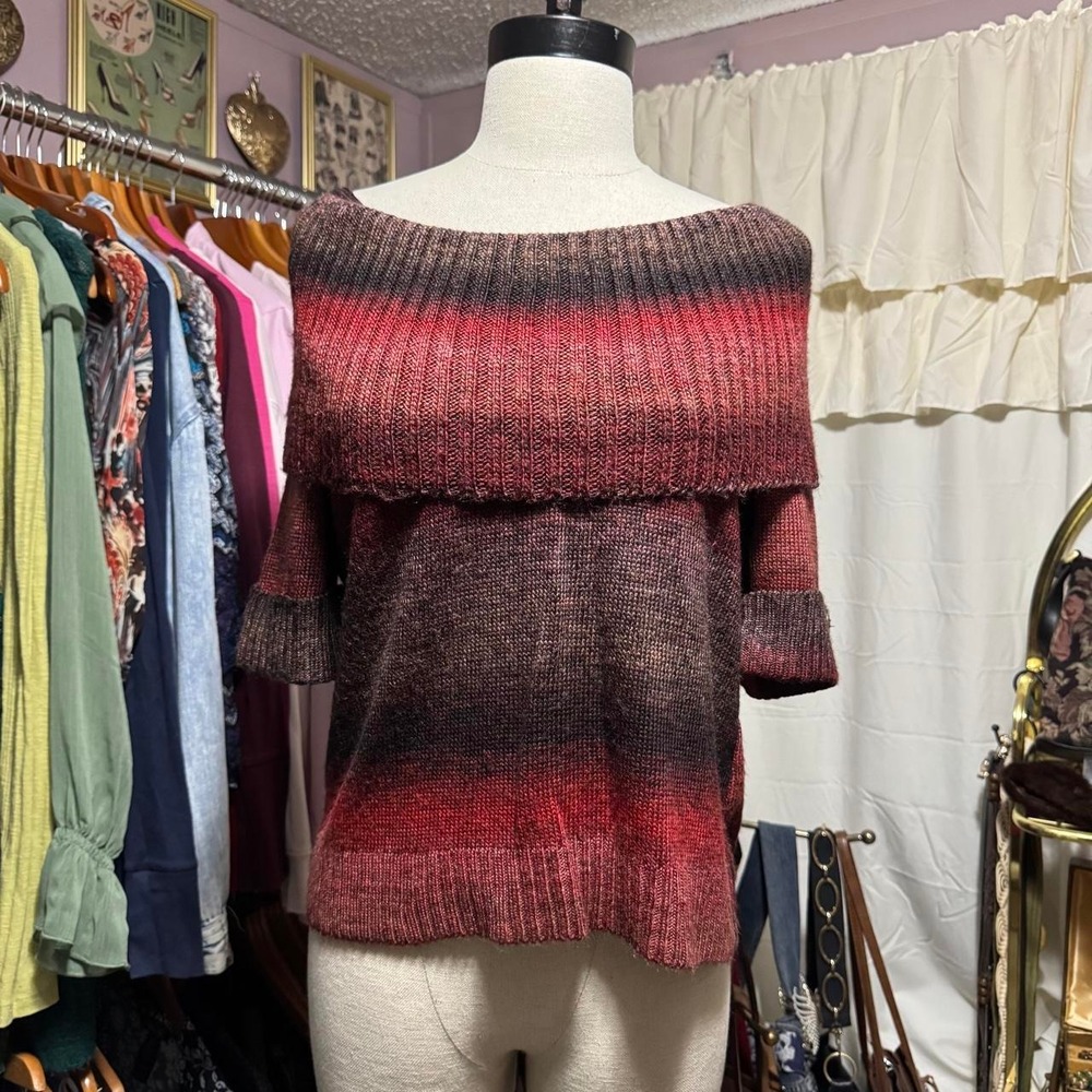 Vintage Fall Off Shoulder Knit Sweater